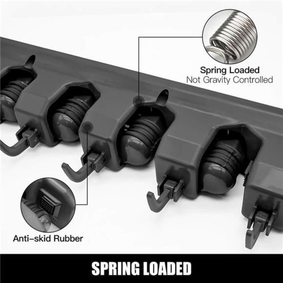 2 Pack Mop and Broom Holder,Wall Mounted Organizer Mop & Broom Storage Tool Rack - Picture 2 of 8